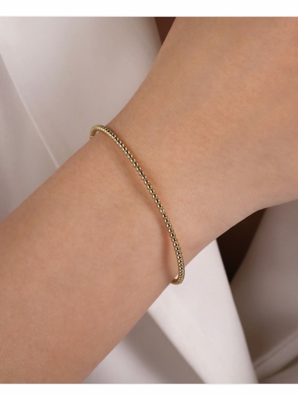 Gabriel & Co. Split 14K Yellow Gold Beaded Bujukan Bangle Size 6.25 - Picture 2 of 6